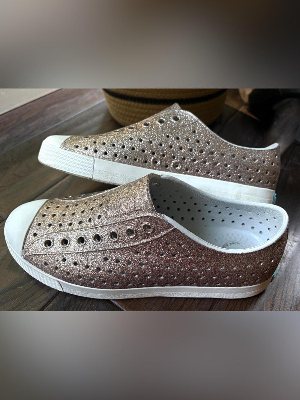 Native sparkle slip on shoes